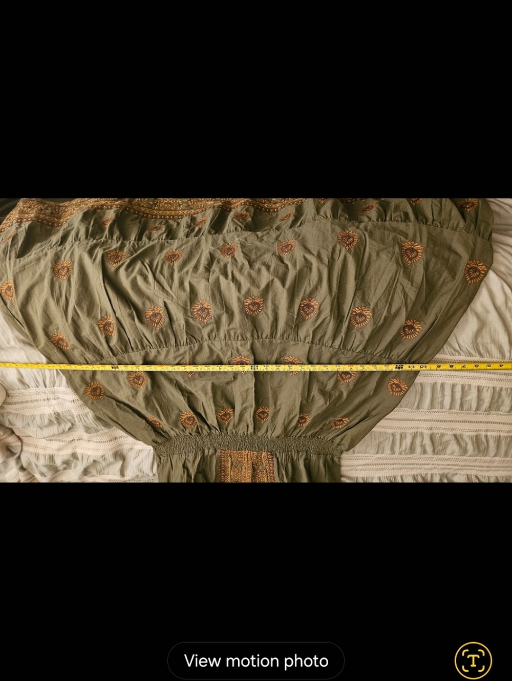 Olive Embroidered V‑Neck Tiered Maxi Dress - Picture 12 of 12